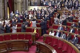 برلمان كاتالونيا عند إعلانه ترشيح كارلاس بوتجديمون لرئاسة الحكومة الكاتالونية الجديدة