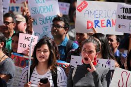Students gather in support of DACA (Deferred Action for Childhood Arrivals) at the University of California Irvine Student Center in Irvine, California, U.S., October 11, 2017. REUTERS/Mike Blake