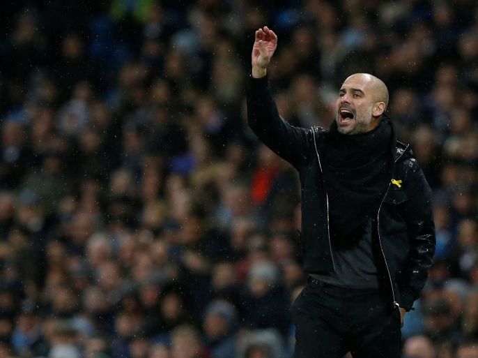 Soccer Football - Premier League - Manchester City vs Watford - Etihad Stadium, Manchester, Britain - January 2, 2018 Manchester City manager Pep Guardiola REUTERS/Andrew Yates EDITORIAL USE ONLY. No use with unauthorized audio, video, data, fixture lists, club/league logos or