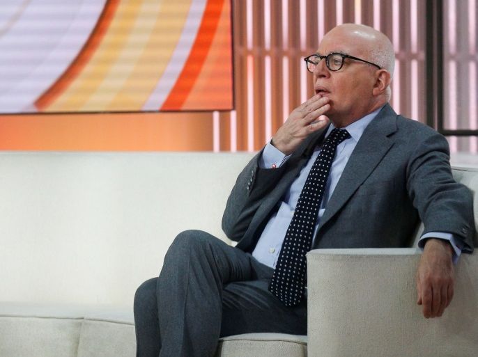 Author Michael Wolff is seen on the set of NBC's 'Today' show prior to an interview about his book
