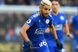 LEICESTER, ENGLAND - JANUARY 01: Riyad Mahrez of Leicester City during the Premier League match between Leicester City and Huddersfield Town at The King Power Stadium on January 1, 2018 in Leicester, England. (Photo by Tony Marshall/Getty Images)
