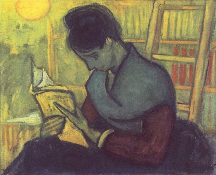 لوحة لفان غوخ تظهر فيها فتاة منخرطة في القراءة (مواقع التواصل)