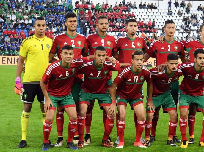 FERRARA, ITALY - OCTOBER 10: Morocco's team pose prior before the international friendly match between Italy U21 and Morocco U21 at Stadio Paolo Mazza on October 10, 2017 in Ferrara, Italy. (Photo by Alessandro Sabattini/Getty Images)