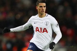 LONDON, ENGLAND - JANUARY 04: Erik Lamela of Spurs in action during the Premier League match between Tottenham Hotspur and West Ham United at Wembley Stadium on January 4, 2018 in London, England. (Photo by Julian Finney/Getty Images)