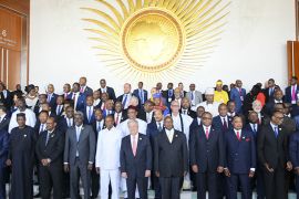 epa06481009 African heads of state pose for a group picture during the 30th Ordinary Session of the African Union (AU) Summit in Addis Ababa, Ethiopia, 28 January 2018. African leaders and the United Nations Secretary-General Antonio Guterres will discuss politcal and security issues under the theme 'Winning the Fight against Corruption: A Sustainable Path to Africa's Transformation'. EPA-EFE/STR