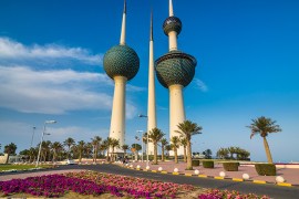 Landmark Kuwait towers in Kuwait City, Kuwait, Middle East