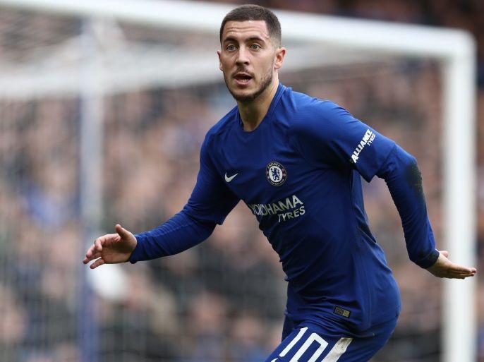 LONDON, ENGLAND - JANUARY 28: Eden Hazard of Chelsea during the Emirates FA Cup Fourth Round match between Chelsea and Newcastle United on January 28, 2018 in London, United Kingdom. (Photo by Catherine Ivill/Getty Images)
