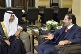 epa06566864 Lebanese Prime Minister Saad Hariri (R) meets with Saudi envoy Nizar al-Aloula (L) at the Government Palace in downtown Beirut, Lebanon, 26 February 2018. Nizar al-Aloula arrived in Lebanon where he will deliver a message from Saudi King Salman bin Abdulaziz Al Saud to President Michel Aoun. Ties between Lebanon and Saudi Arabia were strained in the wake of Hariri's November 2017 resignation through a televised speech from Riyadh, which was later withdrawn.