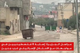مراسل الجزيرة: إصابة 8 فلسطينيين في مواجهات مع الاحتلال الإسرائيلي غرب جنين