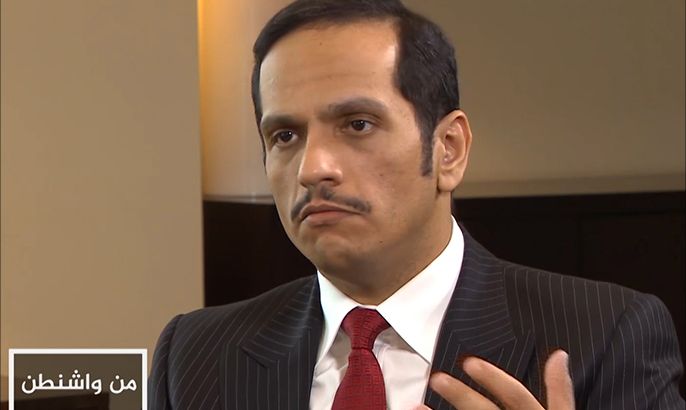 وزير الخارجية القطري الشيخ محمد بن عبد الرحمن آل ثاني خلال حوار - في برنامج من واشنطن