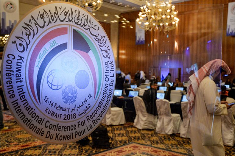 epa06515453 Journalists work at the media center ahead of Kuwait International Conference for the Reconstruction of Iraq, in Kuwait City, Kuwait, 11 February 2018. EPA-EFE/NOUFAL IBRAHIM