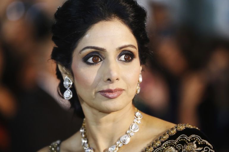 Actress Sridevi Kapoor arrives for the gala presentation of
