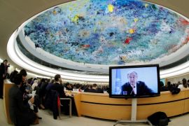 U.N. Secretary-General Antonio Guterres addresses the Human Rights Council at the United Nations in Geneva, Switzerland February 26, 2018. Picture taken with a fisheye lens. REUTERS/Denis Balibouse