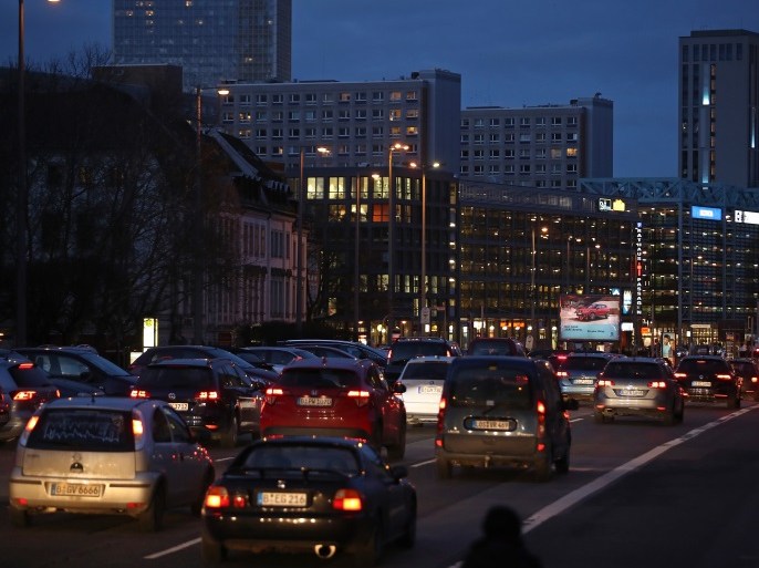 BERLIN, GERMANY - JANUARY 30: Cars stream along Leipziger Strasse in the city center on January 30, 2018 in Berlin, Germany. A scandal has broken over a lobbying firm called the EUTG, which is funded by German automakers Volkswagen, Daimler and BMW and commissioned laboratory tests on the effects of diesel fumes on live primates and humans. Revelation of the tests has provoked sharp criticism by the European Union and the German government. One Volkswagen high-level member has been suspended. The scandal comes just as the wake of the diesel emissions scandal, in which Volkswagen and other manufacturers were caught and fined over using engine software to cheat on emissions testing, seemed to be ebbing. (Photo by Sean Gallup/Getty Images)
