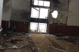 صور أولية من تفجير المسجد في بنغازي
