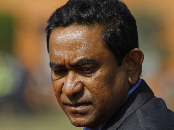 Maldives President Abdulla Yameen is pictured upon his arrival to take part in the 18th South Asian Association for Regional Cooperation (SAARC) summit in Kathmandu November 25, 2014. REUTERS/Navesh Chitrakar (NEPAL - Tags: POLITICS)