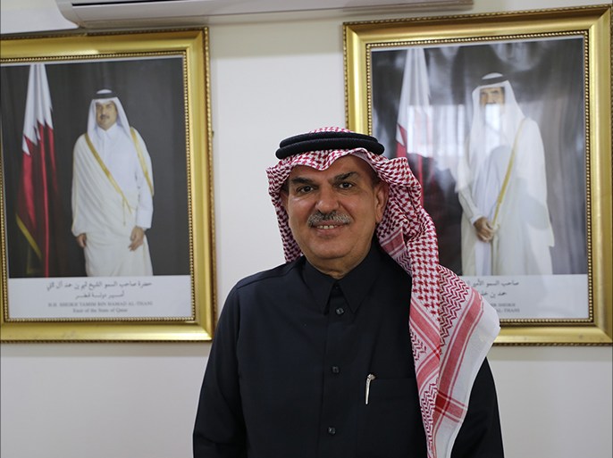 غزة، فبراير 2018، السفير محمد العمادي، رئيس لجنة إعادة إعمار غزة بوزارة الخارجية القطرية.