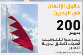 قال منتدى البحرين لحقوق الإنسان إنه رصد 995 انتهاكا جسيما لحقوق الإنسان في البلاد خلال شهر يناير/كانون الثاني 2017 تشمل اعتقالات وتعذيبا وإخفاء قسريا