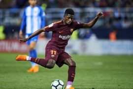 MALAGA, SPAIN - MARCH 10: Ousmane Dembele of FC Barcelona controls the ball during the La Liga match between Malaga and Barcelona at Estadio La Rosaleda on March 10, 2018 in Malaga, Spain. (Photo by Aitor Alcalde/Getty Images)