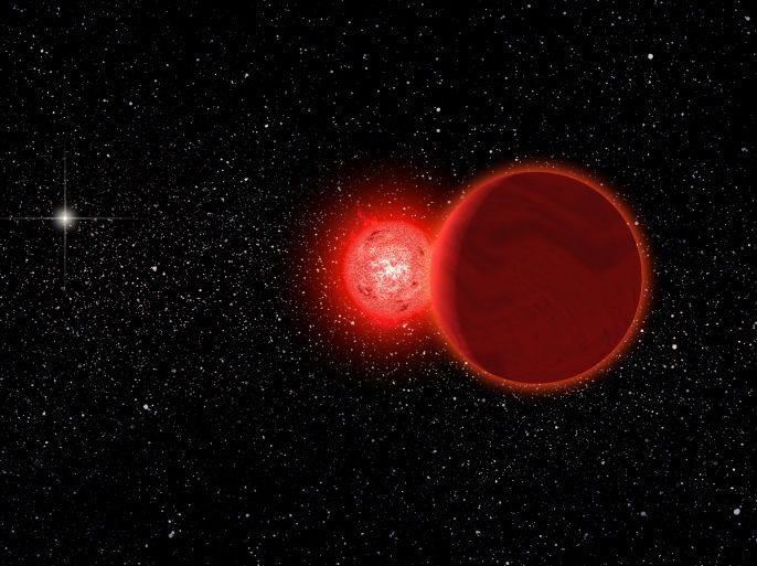 Artist's impression of the red dwarf Scholz's star and its brown dwrf companion. (Credit Michael Osadciw/University of Rochester)