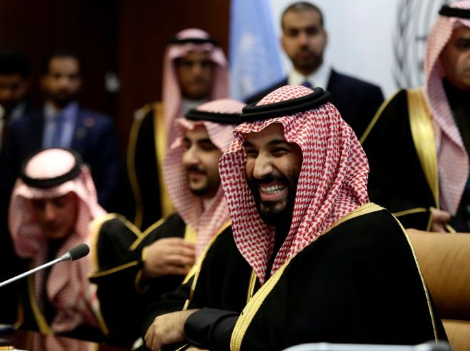 Saudi Arabia's Crown Prince Mohammed bin Salman Al Saud is seen during a meeting at the United Nations headquarters in the Manhattan borough of New York City, New York, U.S., March 27, 2018. REUTERS/Amir Levy