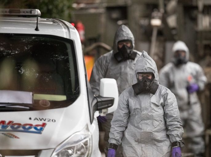 SALISBURY, ENGLAND - MARCH 12: Investigators in protective clothing remove a van from an address in Winterslow near Salisbury, as police and members of the armed forces continue to investigate the suspected nerve agent attack on Russian double agent Sergei Skripa on March 12, 2018 in Wiltshire, England. Sergei Skripal who was granted refuge in the UK following a 'spy swap' between the US and Russia in 2010 and his daughter remain critically ill after being attacked