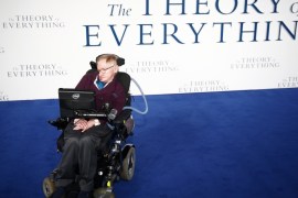 Stephen Hawking arrives at the UK premiere of the film