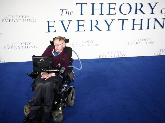 Stephen Hawking arrives at the UK premiere of the film