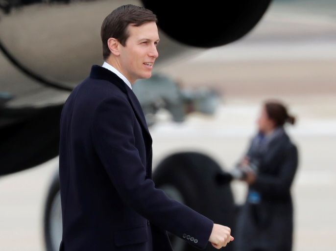 Senior advisor and son-in-law of U.S. President Donald Trump, Jared Kushner boards Air Force One as he accompanies the president to Nashville, Tennessee from Joint Base Andrews, Maryland, U.S., January 8, 2018. REUTERS/Carlos Barria