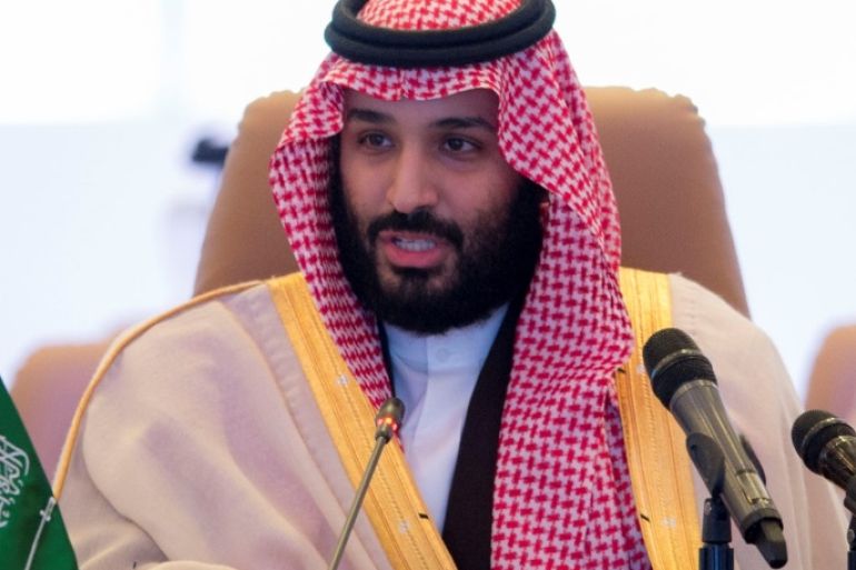 Saudi Crown Prince Mohammed bin Salman speaks during the meeting of Islamic Military Counter Terrorism Coalition defence ministers in Riyadh, Saudi Arabia November 26, 2017. Bandar Algaloud/Courtesy of Saudi Royal Court/Handout via REUTERS ATTENTION EDITORS - THIS PICTURE WAS PROVIDED BY A THIRD PARTY.