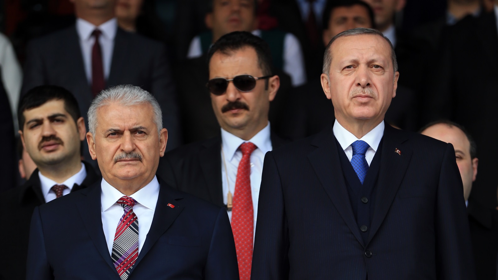 أردوغان ويلدرم  أثناء الاحتفال بذكرى معارك جناق قلعة