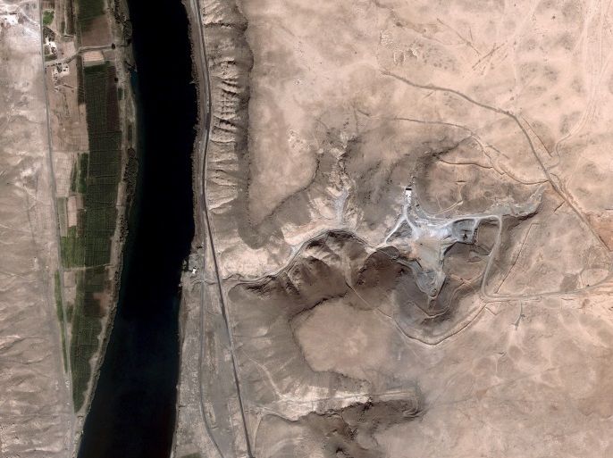 a satellite imagery of a suspected nuclear facility after being completely destroyed by an Israeli airstrike in September 2007
