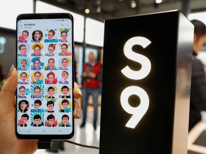 The new Samsung Galaxy S9 Plus mobile is shown during the Mobile World Congress in Barcelona, Spain February 27, 2018. REUTERS/Yves Herman