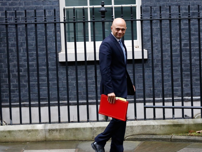 LONDON, ENGLAND - NOVEMBER 15: Communities Secretary Sajid Javid leaves Number 10, Downing Street, following the weekly Cabinet meeting on November 15, 2016 in London, England. The government insisted today that it does not recognise a leaked memo which suggests it has no overall plan for Brexit. (Photo by Tory Ho/Getty Images)