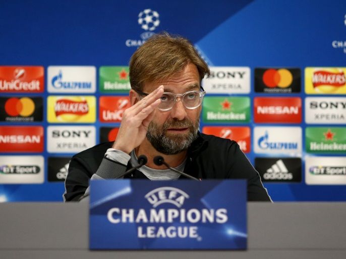 LIVERPOOL, ENGLAND - APRIL 03: Jurgen Klopp the Liverpool manager talking to the press prior to the UEFA Champions League quater final 1st leg at Anfield on April 3, 2018 in Liverpool, England. (Photo by Jan Kruger/Getty Images)