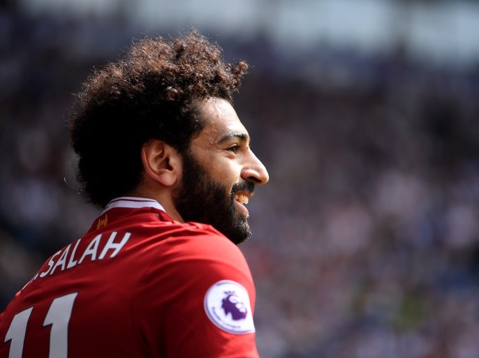 WEST BROMWICH, ENGLAND - APRIL 21: Mohamed Salah of Liverpool reacts during the Premier League match between West Bromwich Albion and Liverpool at The Hawthorns on April 21, 2018 in West Bromwich, England. (Photo by Laurence Griffiths/Getty Images)