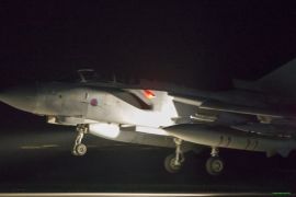 a British Royal Air Force (RAF) Tornado coming into land at RAF Akrotiri, Cyprus, 14 April 2018 after conducting strikes in support of Operations over the Middle East.
