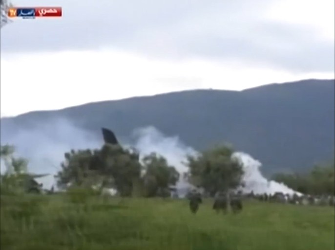 صورة سقوط الطائرة الجزائرية - المصدر تلفزيون النهار