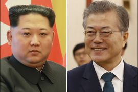 كومبو بين زعيم كوريا الشمالية كيم جونغ أون ورئيس كوريا الجنوبية مون جيه-إن