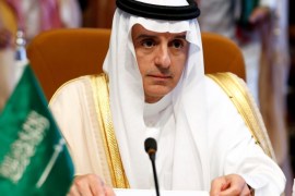 Saudi's Foreign Minister Adel Al-Jubeir attends the Arab Foreign meeting in Riyadh, Saudi Arabia April 12, 2018. REUTERS/Faisal Al Nasser