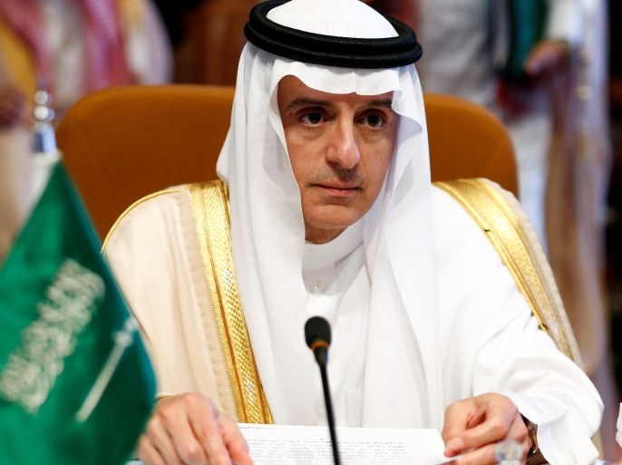 Saudi's Foreign Minister Adel Al-Jubeir attends the Arab Foreign meeting in Riyadh, Saudi Arabia April 12, 2018. REUTERS/Faisal Al Nasser
