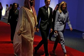 White House senior advisor Jared Kushner (C) and his wife Ivanka Trump (R) arrive to tour the new Global Center for Combatting Extremist Ideology with U.S. President Donald Trump and Saudi Arabia's King Salman bin Abdulaziz Al Saud (not pictured) in Riyadh, Saudi Arabia May 21, 2017. REUTERS/Jonathan Ernst