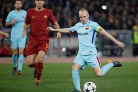 Soccer Football - Champions League Quarter Final Second Leg - AS Roma vs FC Barcelona - Stadio Olimpico, Rome, Italy - April 10, 2018 Barcelona's Andres Iniesta in action REUTERS/Max Rossi