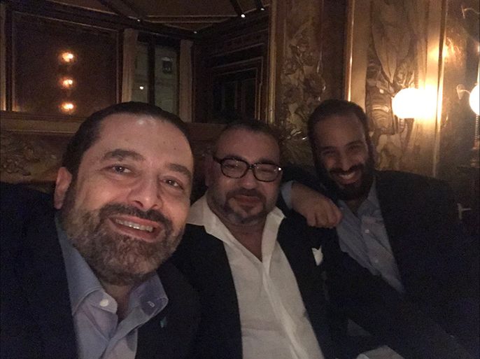 سيلفي الحريري وملك المغرب وابن سلمان