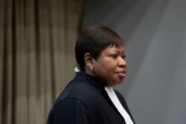 Public Prosecutor Fatou Bensouda enters the court room for the trial of Dominic Ongwen, a senior commander in the Lord's Resistance Army, whose fugitive leader Kony is one of the world's most-wanted war crimes suspects, at the International Court in The Hague, Netherlands, December 6, 2016. REUTERS/Peter Dejong/Pool