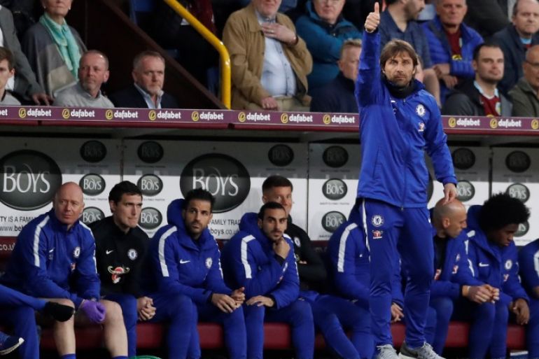 Soccer Football - Premier League - Burnley vs Chelsea - Turf Moor, Burnley, Britain - April 19, 2018 Chelsea manager Antonio Conte Action Images via Reuters/Andrew Boyers EDITORIAL USE ONLY. No use with unauthorized audio, video, data, fixture lists, club/league logos or