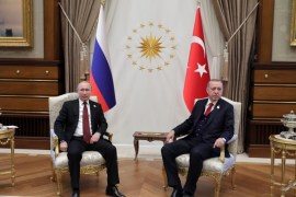 مباحثات بين الرئيس التركي رجب طيب أردوغان ونظيره الروسي فلاديمير بوتين في أنقرة