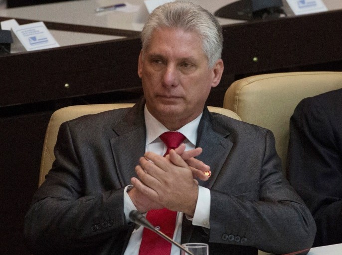 Newly elected Cuban President Miguel Diaz-Canel is seen during the National Assembly in Havana, Cuba, April 19, 2018. Desmond Boylan/Pool via Reuters