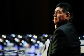 Soccer Football - 2018 FIFA World Cup Draw - State Kremlin Palace, Moscow, Russia - December 1, 2017 Diego Maradona during the draw REUTERS/Maxim Shemetov