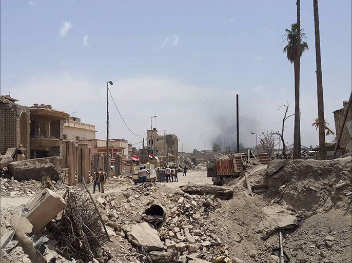 جانب من اثار الدمار الذي لحق بمدينة الموصل